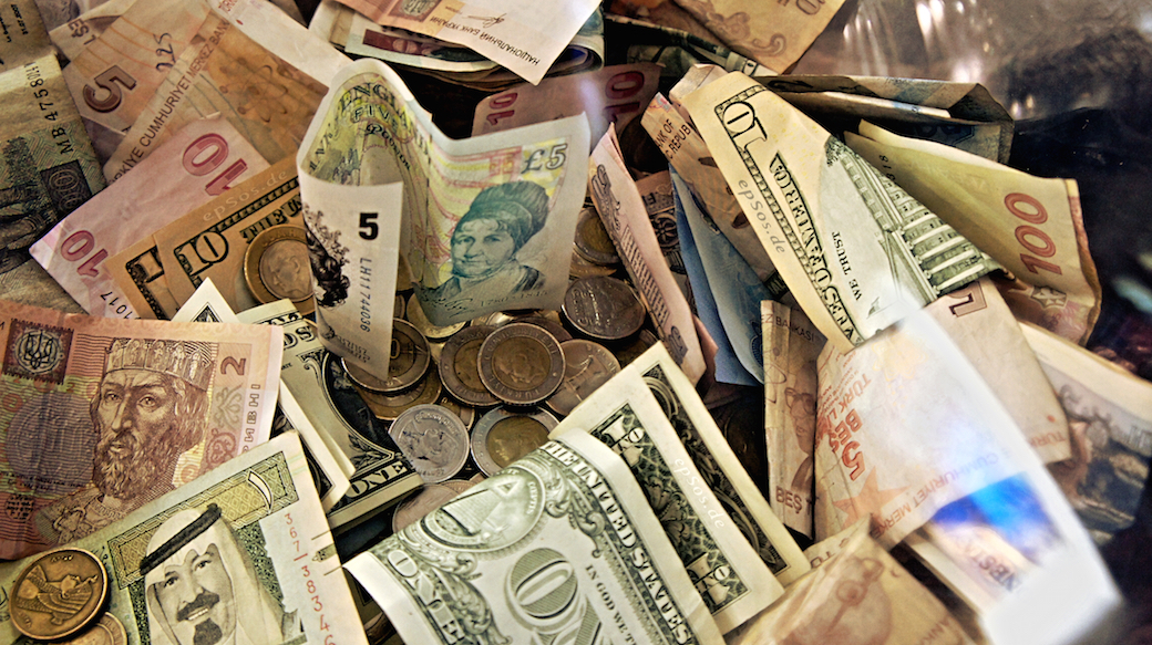 "Forex Money for Exchange in Currency Bank"